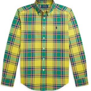 Polo by Ralph Lauren Toddler Boy Size 3T Multicolor Yellow Plaid Button Up Shirt